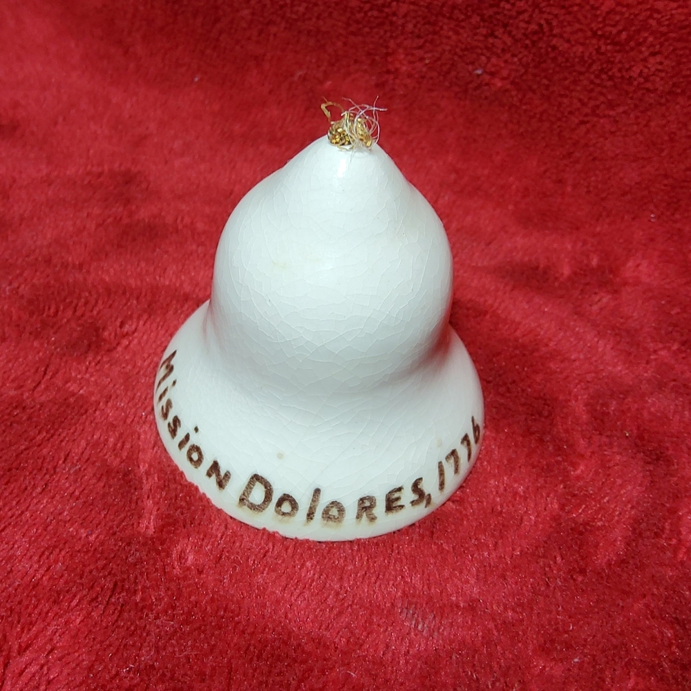 Vintage 2" California Mission Dolores 1776 Bell Souvenir Has Small CrackEven cr